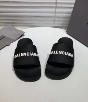 Dép Balenciaga nam siêu cấp màu đen chữ trắng DBL01