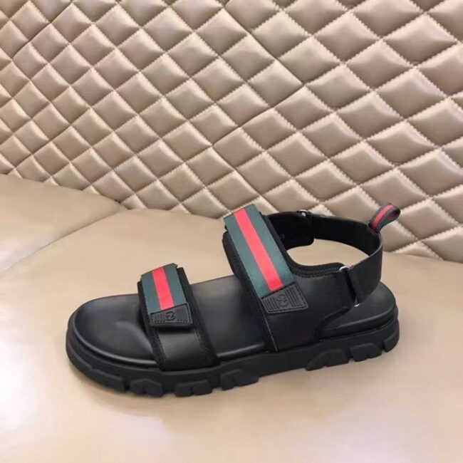 Dép nam Gucci siêu cấp sandal họa tiết viền đỏ DGC60